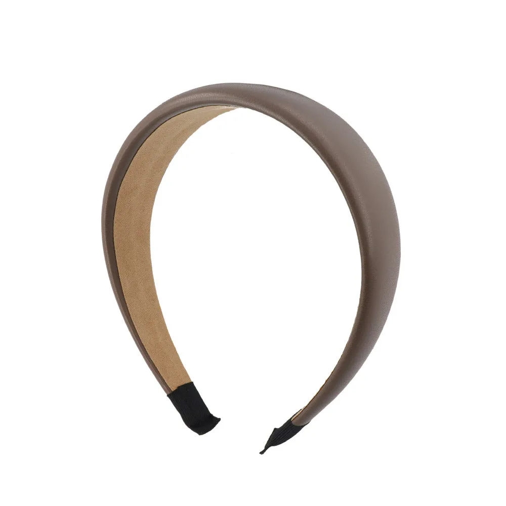Wide Faux Leather Headband