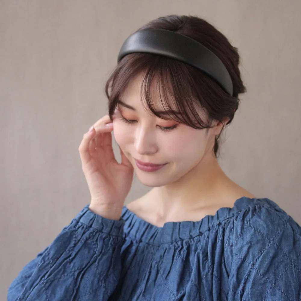 Wide Faux Leather Headband
