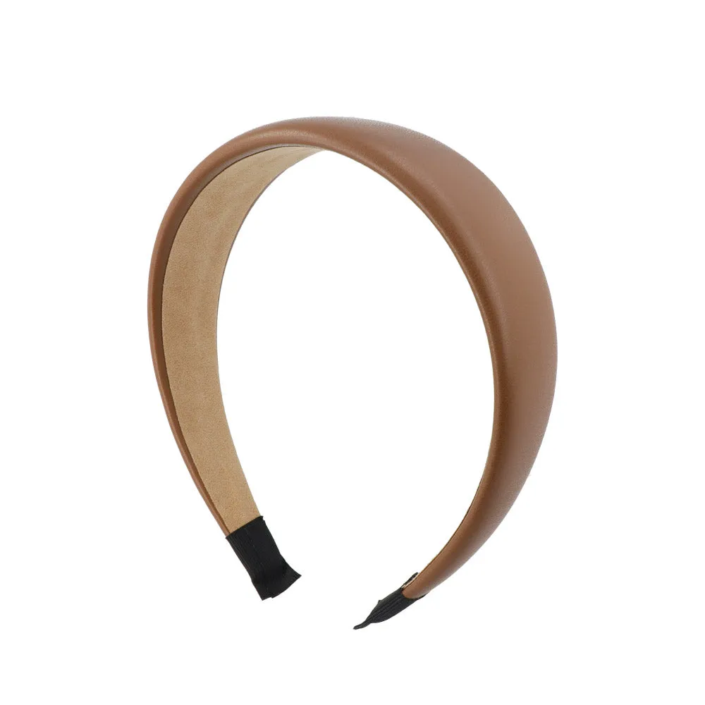 Wide Faux Leather Headband