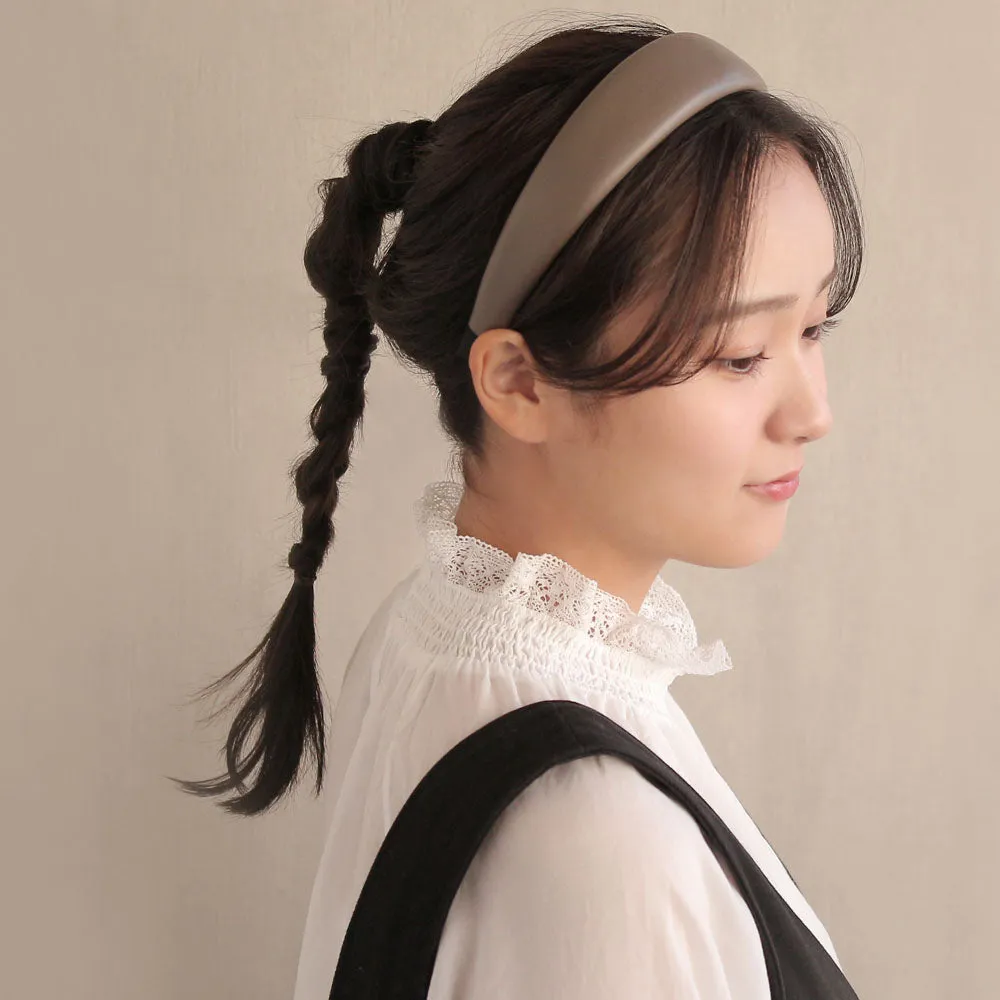 Wide Faux Leather Headband