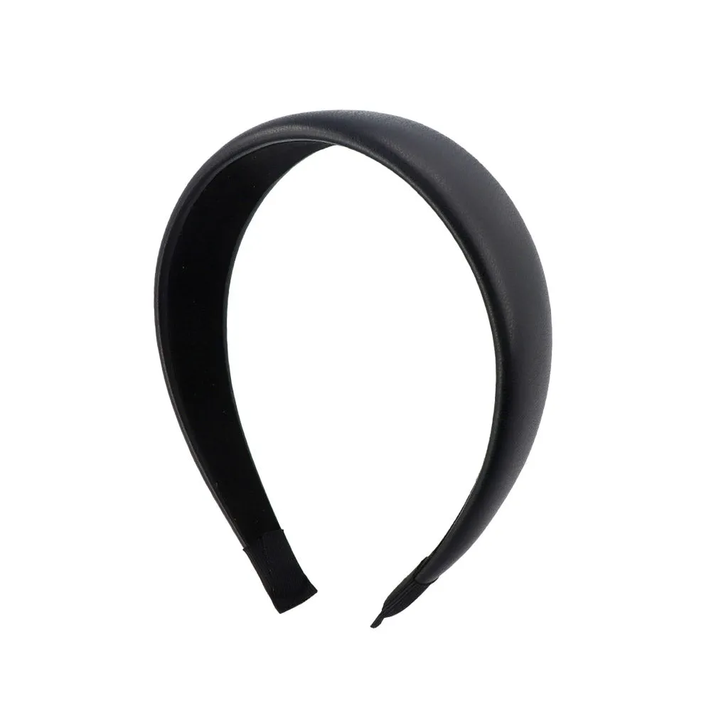 Wide Faux Leather Headband