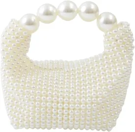 Women's Beaded Handbag Beaded Clutch Evening Handbag for Wedding Party Ivory One Size