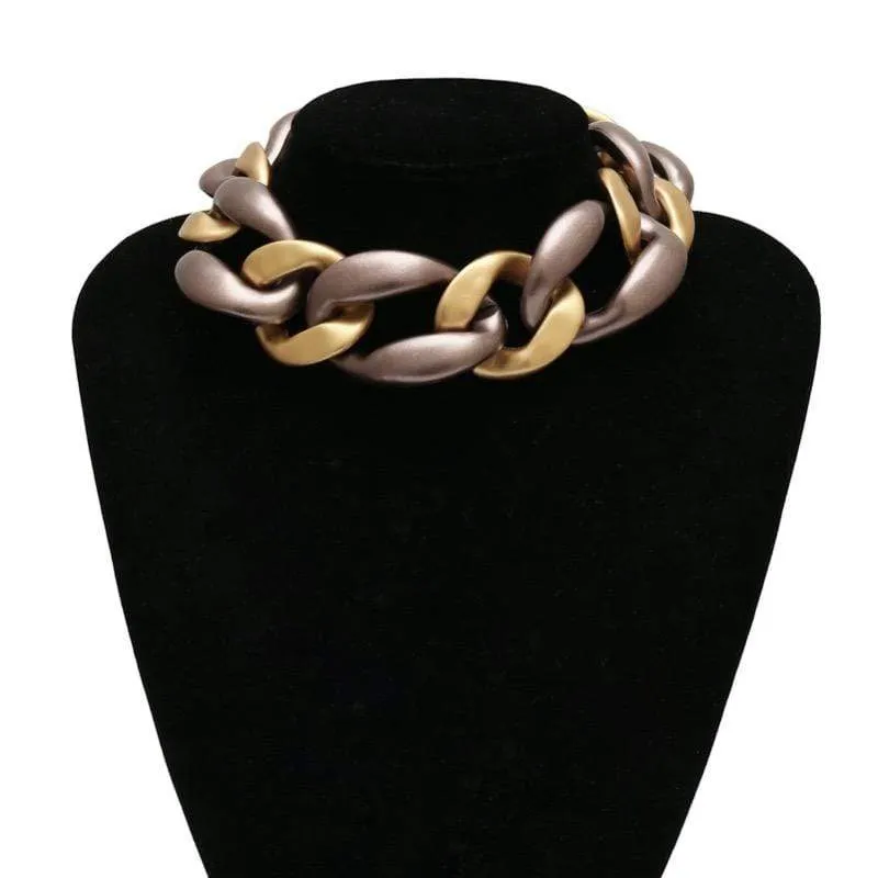 Womens Multi-Color Bold Choker Necklace