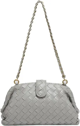 Woven Clutch Purse Shoulder Bag for Women Soft Tote Bag Shell Handbag Crossbody Bags Vegan Leather Shoulder Underarm Bag 2025