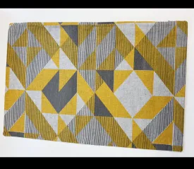 Yellow and Grey Trigonometry: Large Cushion
