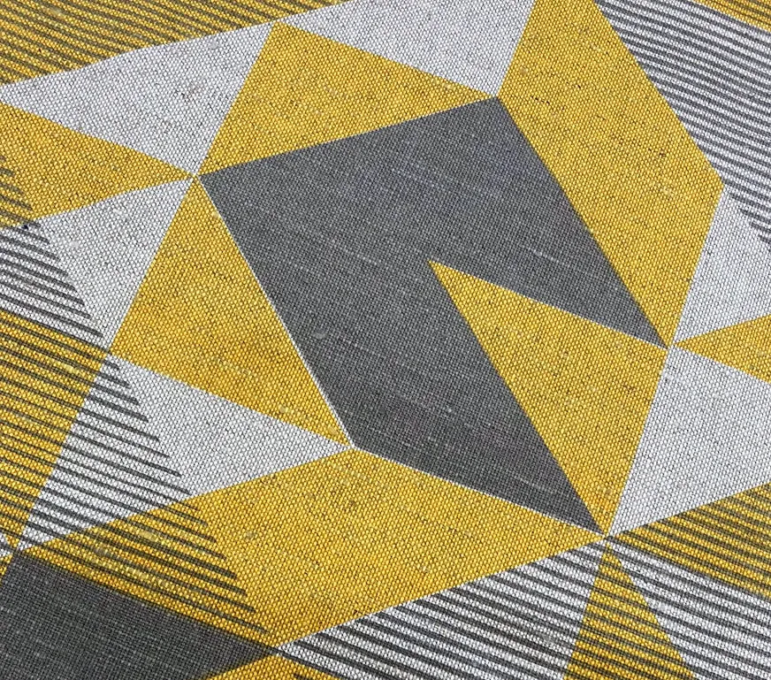 Yellow and Grey Trigonometry: Large Cushion