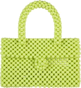 YUSHINY Women Acrylic Beaded Clutch Macaron Color Message Bag with Strap for Wedding Evening Party